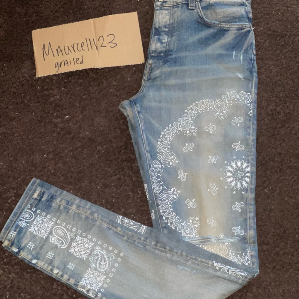 Amiri bandana print jeans